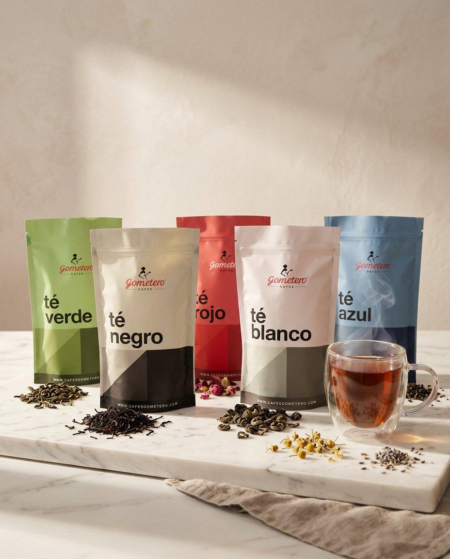 Diseño de packaging de tés Gometero, La Factoría Gráfica