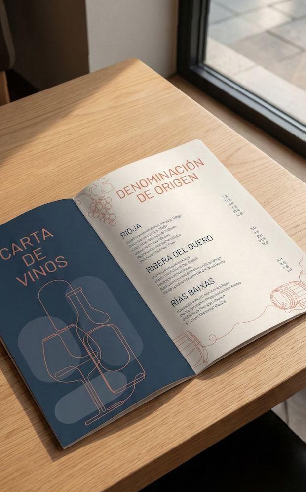 Diseño gráfico en Vitoria: carta de vinos para hostelería